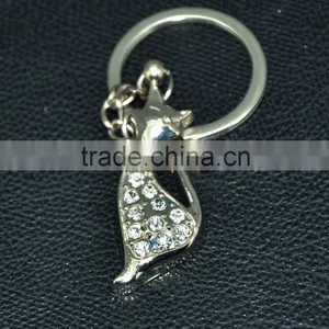 Fashion Crystal Cat Keychain and Crystal Beaded Animal Keychain thumbnail-2