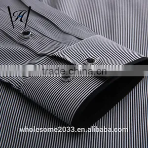 Black and White Striped Discount Button Mens Dress Shirts thumbnail-5