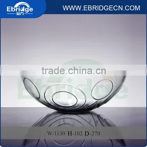 Big Capacity Hemispherical Glass Fruit Plates With Circle Embossed thumbnail-1