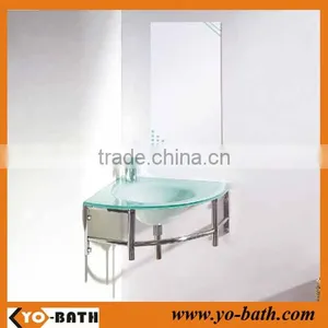 Pure White Corner Glass Wash Basin thumbnail-1
