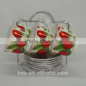Flower Design Cup and Saucer Set thumbnail-2
