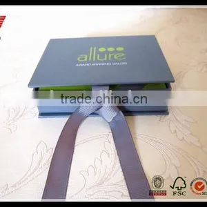 High Quality Custom Made Paper Cardboard Gift Box With Ribbon thumbnail-2