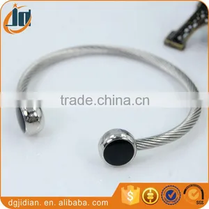 Wholesale Stainless Steel Cuff Cable Rope Bangle Bracelet thumbnail-3