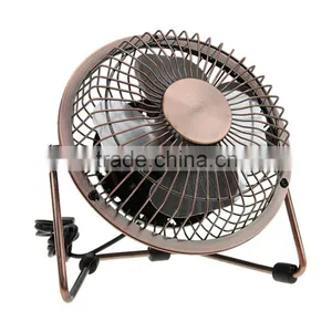 Vintage Retro 4/6 Inch 360 Degree Bronze Metal USB Cooling PC Laptop Desktop Portable Desk Mini Fan thumbnail-5