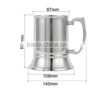 Mirror Finished Stainless Steel Beer Mug thumbnail-2