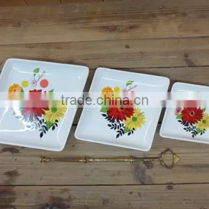 Cosmos Decal Ceramic Three Tier Fruit Plate Manufacturer thumbnail-1
