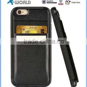 PU Leather Skin TPU Case for IPhone 6S/6 Plus With Card Slot and Stand thumbnail-2