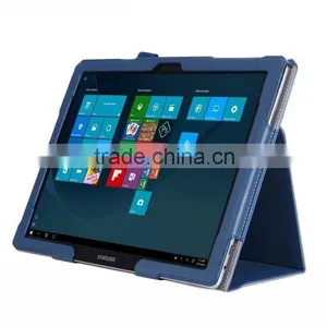 Leather Book Case for Samsung Galaxy Tab Pro S With Elastic Hand Strap, Card Holder, Stylus thumbnail-5