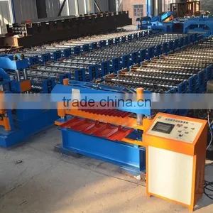 Colored Steel Tile Type and Tile Forming Machine Type Double Layer Roll Forming Machine thumbnail-1