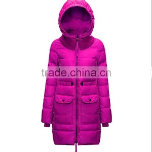 Womens Warm Mid-thigh Long Duck Down Coat Jacket, Custom Fishtail Winter Parka Women thumbnail-6