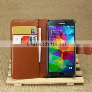 High Quality Leather Holster Card Wallet Folio Stand Flip Case Cover for Samsung Galaxy S5 Mini thumbnail-6