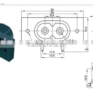 AC Power Socket Panel Mount,2.1mm x 5.5mm Female 12 V DC Connectors thumbnail-3