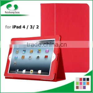 Multicolored Genuine Pu Leather Book Style Folding Stand Cover for IPad Table Case for IPad 4 / 3/ 2 thumbnail-1