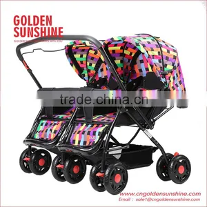 Twins Baby Stroller/Baby Pushchair/Baby Pram/Baby Carriage For Sit And Lay thumbnail-2