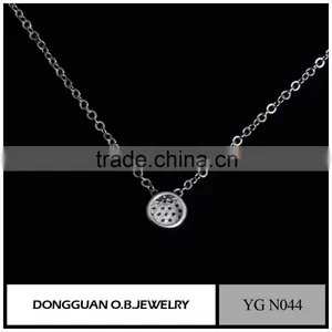 Circle AAA cz Sterling Silver Pendants Necklace /Hot Selling Micro-pave Setting Zircon thumbnail-5