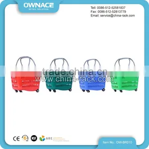 Multifunctional Plastic Rolling Collapsible Shopping Basket thumbnail-5