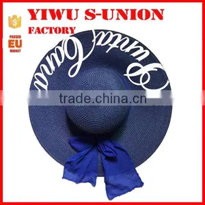 Wholesale Custom Printed Ladies Elegant Summer Beach Sombrero Big Brim Straw Hats thumbnail-3