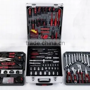 188pcs Trolley Aluminium Case Hand Tool Set, Metal Box Complete Hand Tool Kit Set thumbnail-1