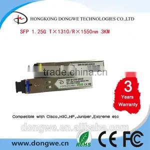 GLC-BX-U Cisco Compatible BIDI SFP 1.25G 1310TX 1550RX 3km Fiber Optical Transceiver Module thumbnail-1