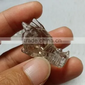 Cute Natural Smoky Quartz Crystal Dragon Skull for Sale,carving Head thumbnail-2