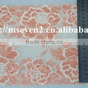 Hot Selling 20cm Width Elastic Band Brazilian Hair Flower Pattern Full Lace Trim thumbnail-6