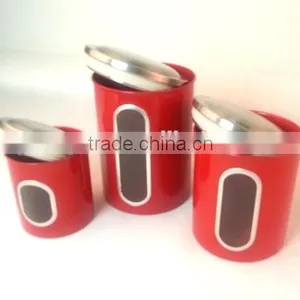 3pcs Stainless Steel Windowing Storage Jars Set thumbnail-2