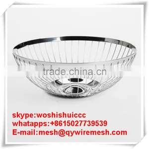 Fruit Bowl Holder Metal Chrome Grid Basket F0094 thumbnail-1