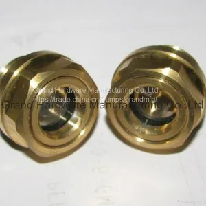 BSP 1/2 ROUND OIL LEVEL SIGHT GLASSES CIRCULAR BRASS SIGHT GLASS thumbnail-4