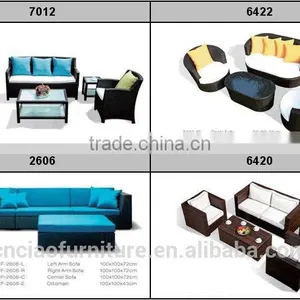 Poly Rattan Patio Garden Aluminum PE Rattan Sofa Set Furniture thumbnail-3