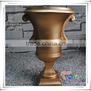 Golden Luxury Flower Pot Fiberglass Urn thumbnail-1