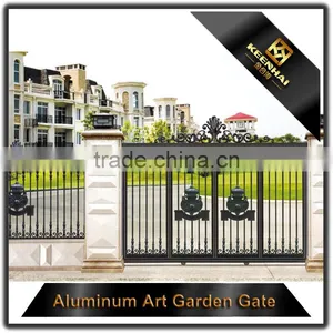 Villa Garden Decorative Powder Coated Modern Aluminum Metal Garden Fence Gate thumbnail-4