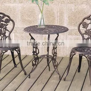 All-wheather Bistro Outdoor Table Set Rose Floral Patio Garden Furniture thumbnail-2