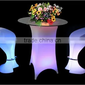 Luminous Outdoor Table Set Led Colour Changing Lights Bar Furniture thumbnail-1