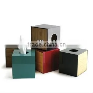 High Quality Best Selling Spun Bamboo Square Tissue Box thumbnail-1