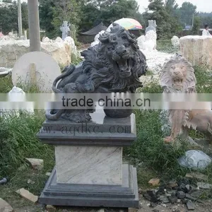 Stone Carved Lion, Stone Lion Carving, Garden Stone Lion thumbnail-1