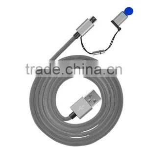 2 in 1 Cable 8 Pin Micro Usb for Mfi Charging Cable thumbnail-1