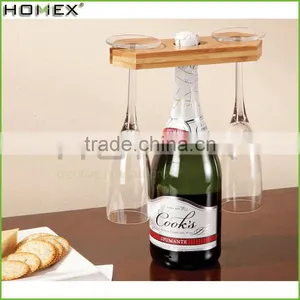 Handmade Bamboo Wine Glass & Bottle Holder Homex-BSCI Factory thumbnail-1