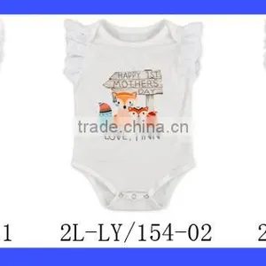 New Design Cotton Boutique Clothing Little Girls Lace Flutter Sleeve Rompers Summer Baby Girls Beach Romper thumbnail-6