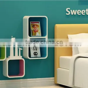 Nice Special Wood Square Wall Cube Shelves Wooden Coat Tree thumbnail-1