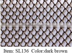High Quality Brass Fashion Aluminum Woven Mesh Curtain Restaurant Partition thumbnail-2