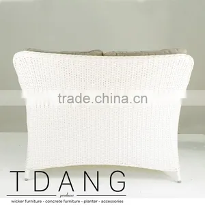 Valencia White Wicker Sofa - Contemporary White Rattan Furniture Garden Bench. thumbnail-4