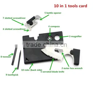 10 in 1 Survival Tools Card Multi Function Army Knife Card thumbnail-3