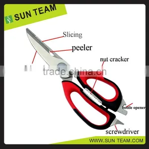 SK009 9" Stainless Steel Multi Function Blade Kitchen Scissor With Magnetic Holder thumbnail-1