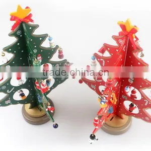 2016 New Product Cheap Mini Wooden Christmas Trees Table Decorations With Ornaments Gift SL thumbnail-4