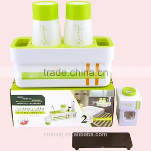 New Design Auto Toothpaste Dispenser Toothbrush Holder Set thumbnail-5