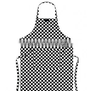 Black Polyester Shepherd Check Waist Apron thumbnail-1