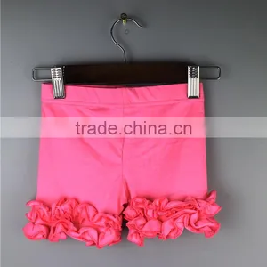 Red Ruffle Shorts Pants Summer Short Leggings Knee Length Icing Ruffle Pants Icing Shorties Girl Summer Shorts thumbnail-3