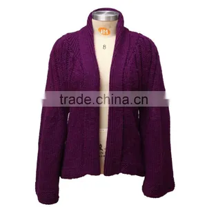 Open Front Women Cardigan, Thick Knitted Sweater Cardigan thumbnail-1