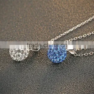 925 Sterling Silver Fresh Rhodium Plated Ball Shape Pendant Necklace thumbnail-3