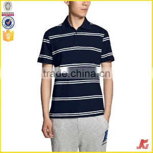 Latest Good Cheap Price 200 Grams Urban 100% Cotton Oem Stripes Print Style Customized Embroidered Logo Polo Shirts for Mens thumbnail-1